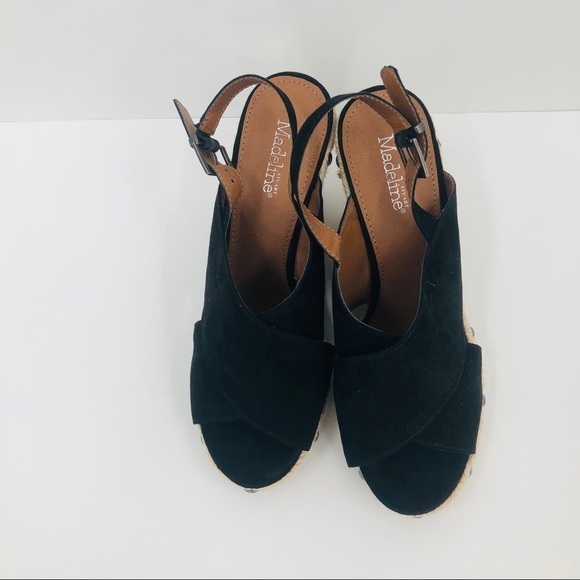 Madeline Stuart women’s black wedge sandals 8M - Picture 3 of 9